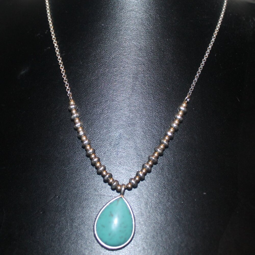 5 Piece 925 Sterling Silver Genuine Turqouise Charms Pendants Necklaces Chains - Picture 5 of 12